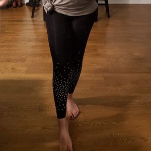 Black Leggings with Silver Stars